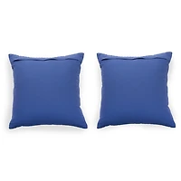 Blue Quilted Gauze Pillows, Set of 2
