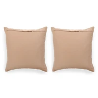 Taupe Quilted Gauze Pillows, Set of 2