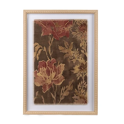 Vintage Linen Flowers Framed Art Print