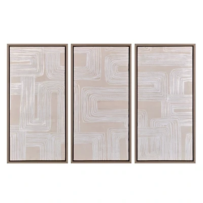 Lines in the Sand Framed Canvas Prints, Set of 3