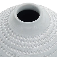 Matte Blue Gray Ceramic Vase, 11.8 in.