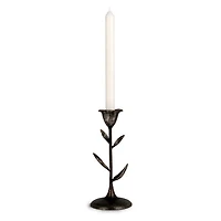 Cast Iron Flower Taper Candle Holder, 8 in.