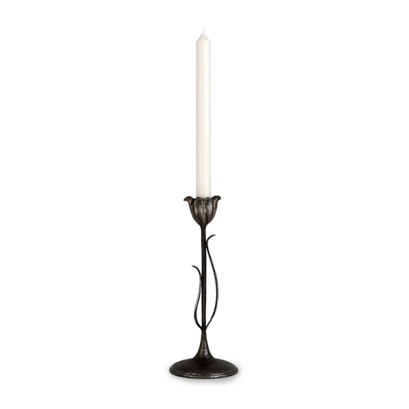 Cast Iron Flower Taper Candle Holder 10 in.