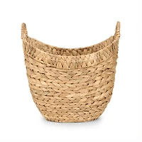 Small Woven Trim Water Hyacinth Basket