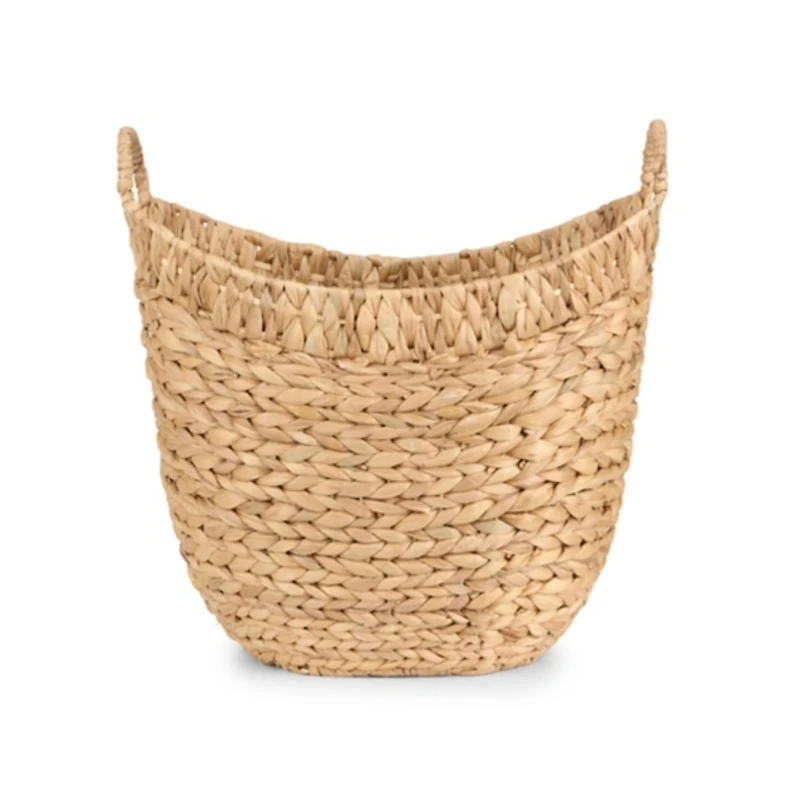 Large Woven Trim Water Hyacinth Basket