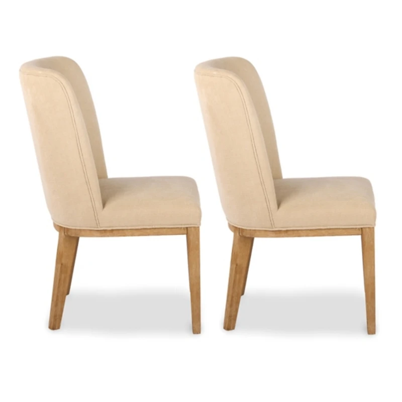 Capri Oatmeal Upholstered Dining Chairs, Set of 2