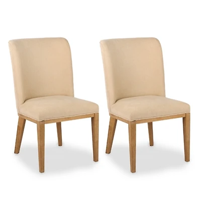 Capri Oatmeal Upholstered Dining Chairs, Set of 2