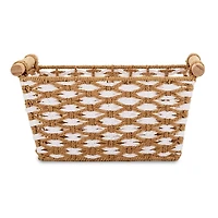 Natural Rope Wood Handle Basket