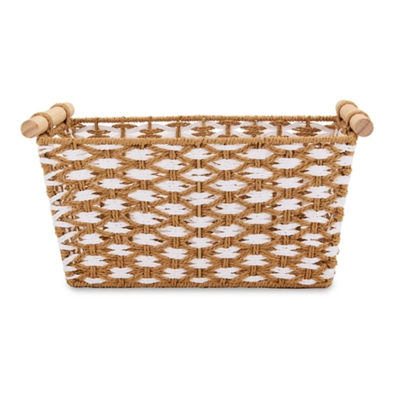 Natural Rope Wood Handle Basket