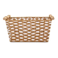 Natural Rope Wood Handle Basket