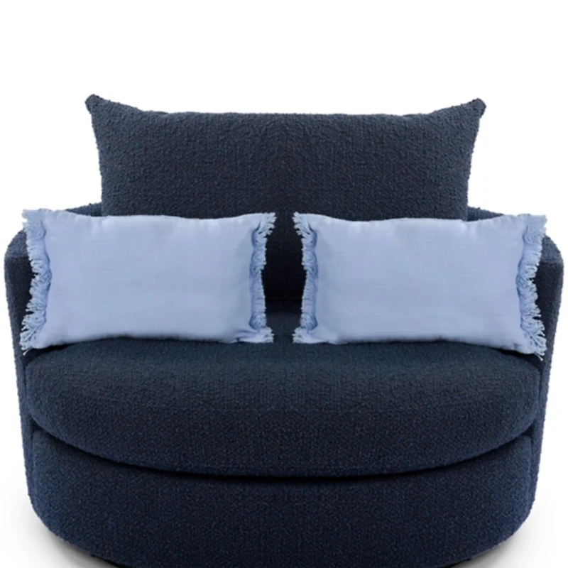 Sky Blue Fringe Lumbar Pillows, Set of 2