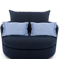 Sky Blue Fringe Lumbar Pillows, Set of 2