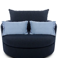 Sky Blue Fringe Lumbar Pillows, Set of 2