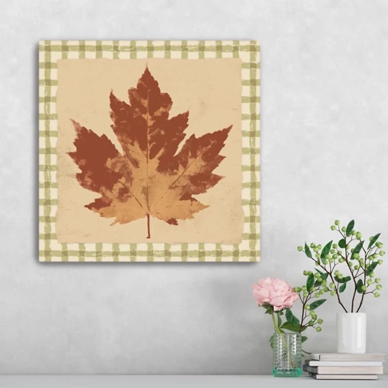 Orange Maple Leaf Canvas Art Print