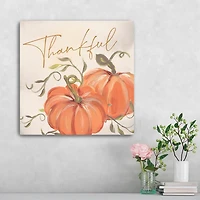 Thankful Pumpkins Harvest Canvas Art Print