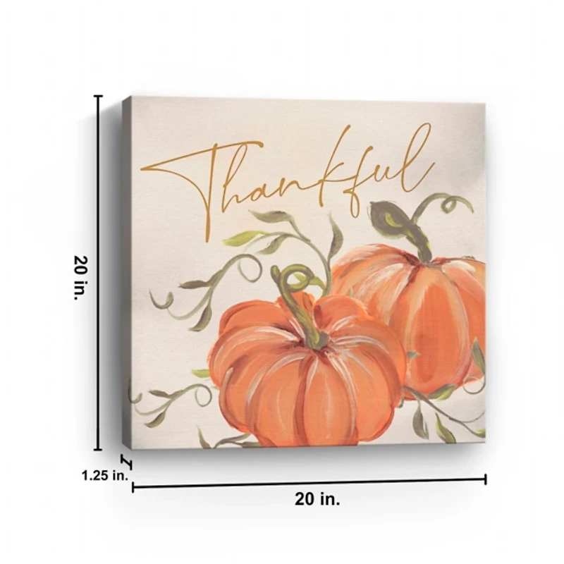 Thankful Pumpkins Harvest Canvas Art Print