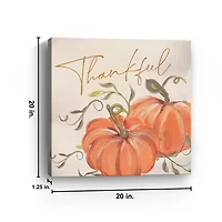 Thankful Pumpkins Harvest Canvas Art Print