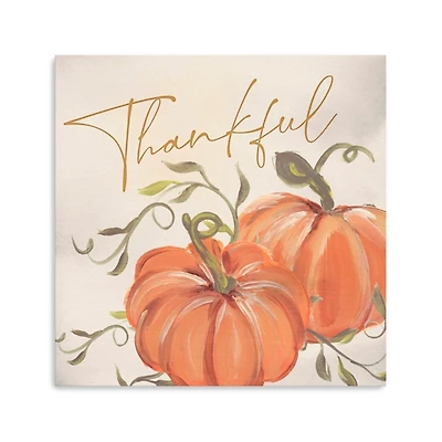 Thankful Pumpkins Harvest Canvas Art Print