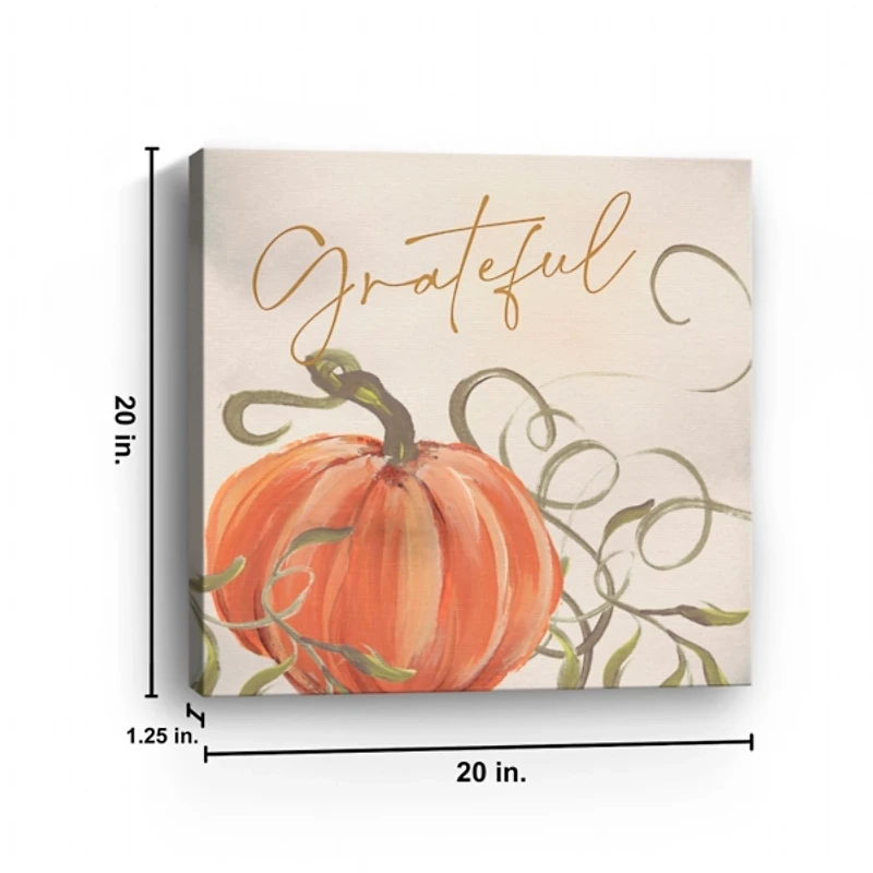 Grateful Pumpkins Harvest Canvas Art Print