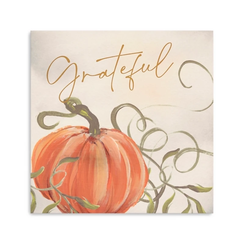 Grateful Pumpkins Harvest Canvas Art Print