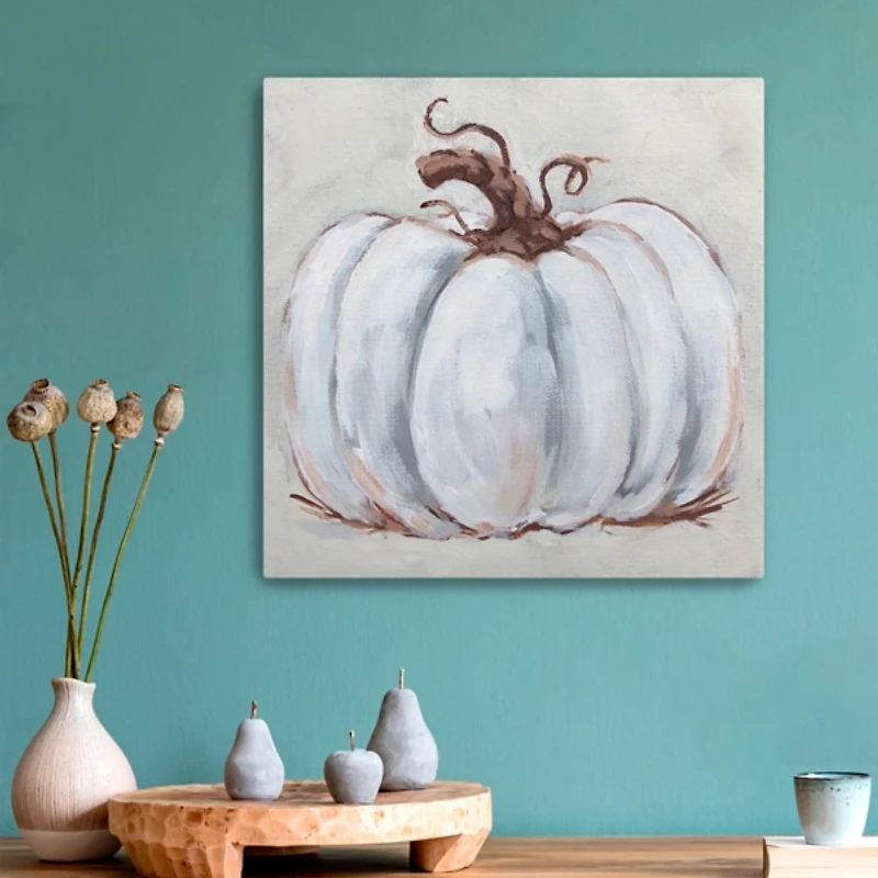 Pumpkin Close Up Harvest Canvas Art Print