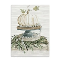 White Pumpkin on Display Canvas Art Print