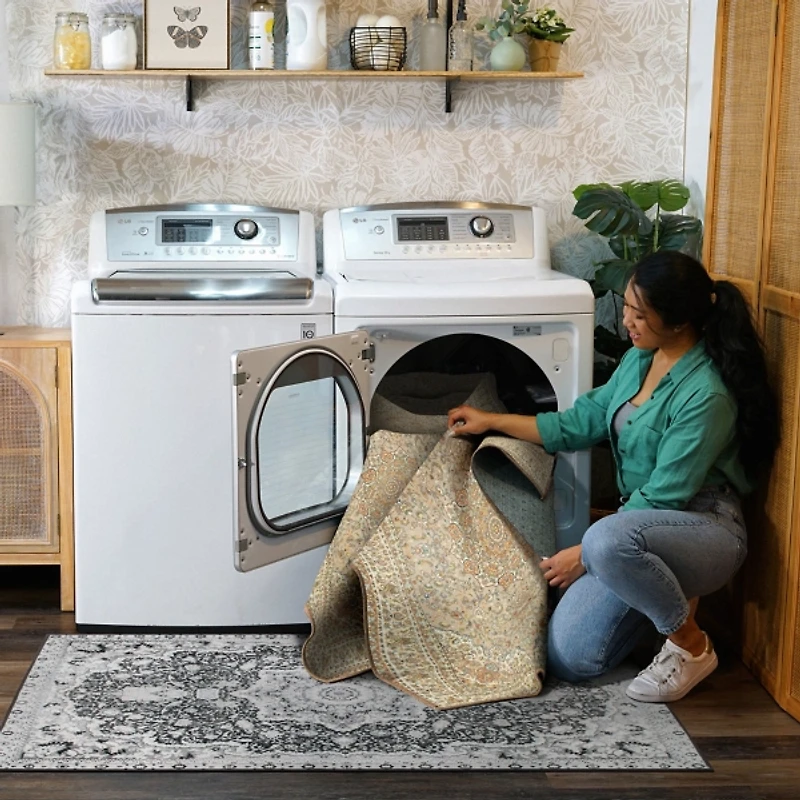 Beige Kenya Washable Runner, 2x7