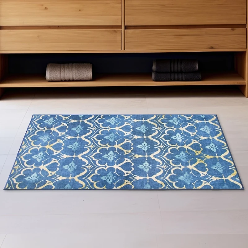 Damask Washable Area Rug