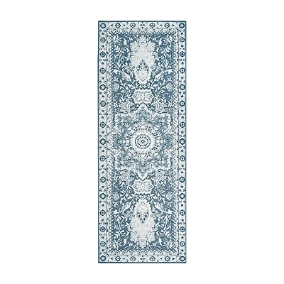 Parviz Blue Washable Runner, 2x7