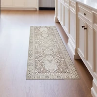 Parviz Brown Washable Runner, 2x7