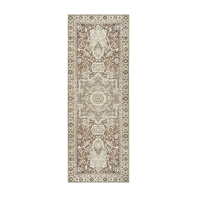 Parviz Brown Washable Runner, 2x7