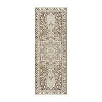 Parviz Brown Washable Runner, 2x7