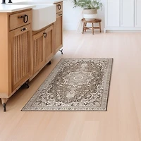 Parviz Brown Washable Area Rug