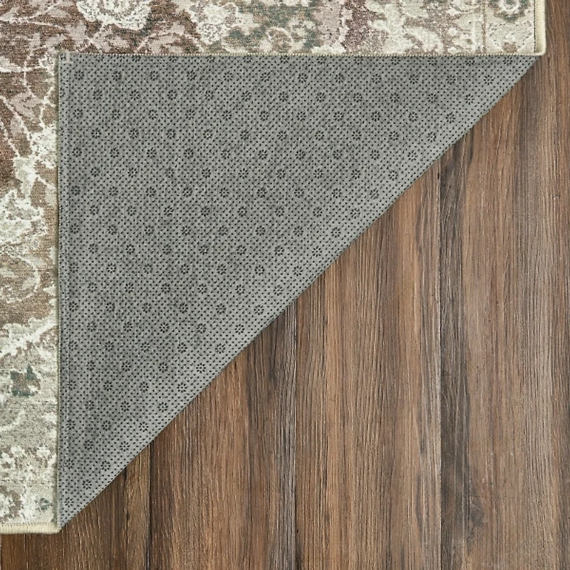 Parviz Brown Washable Area Rug