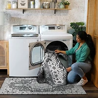 Gray Ramage Washable Runner, 2x7