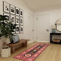 Rust Ramage Washable Runner, 2x7