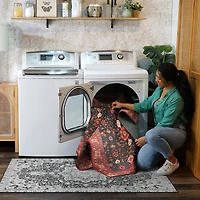 Rust Ramage Washable Runner, 2x7