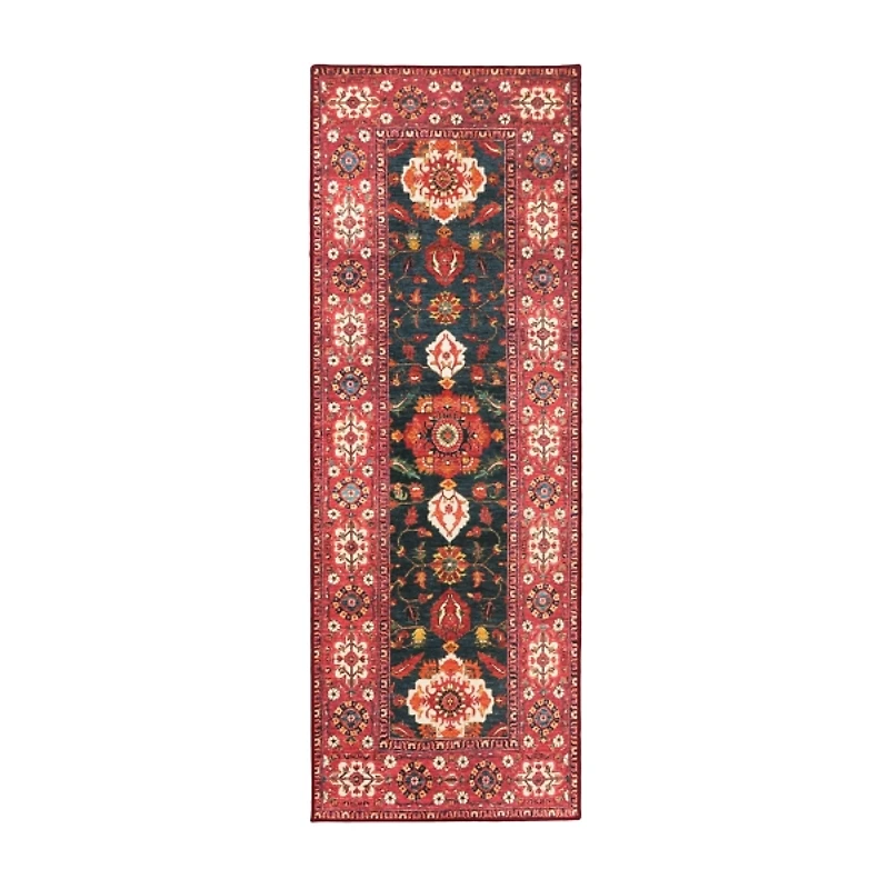 Rust Ramage Washable Runner, 2x7