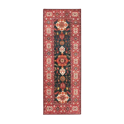 Rust Ramage Washable Runner, 2x7