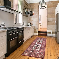 Maroon Ramage Washable Runner, 2x7