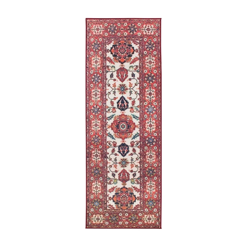 Maroon Ramage Washable Runner, 2x7