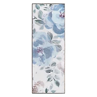 Sasha Blue Floral Washable Runner, 2x7