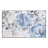 Sasha Blue Floral Washable Area Rug