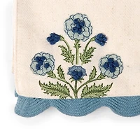 Blue Floral Black Print Table Runner