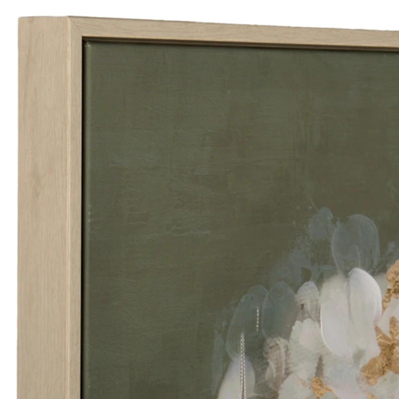 Green Moody Florals Framed Canvas Art Print