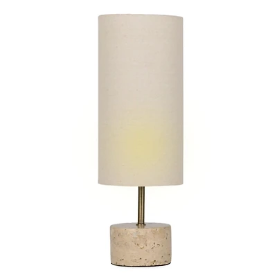 Travertine Cylinder Table Lamp
