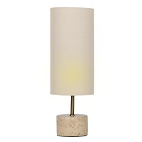 Travertine Cylinder Table Lamp