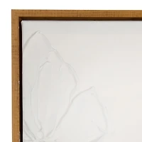 White Textured Butterfly Framed Canvas Art Print