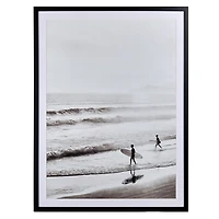 Black & White Serene Surf Framed Art Print