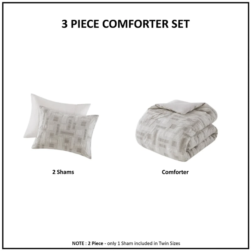 Ink + Ivy Gray Patchwork 3-pc. King Comforter Set
